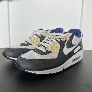Air Max 90 White Navy Blue - Size 9 - No insoles
